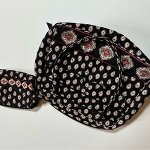 Retired Vera Bradley Lola Quilted Satchel with Matching Accessory Bag